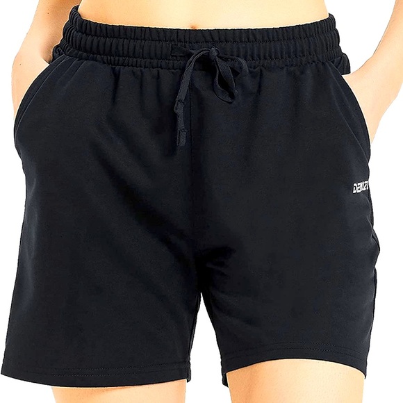 DEMOZU Women's 5" Sweat Shorts with Pockets, Black, XXL - Picture 1 of 8